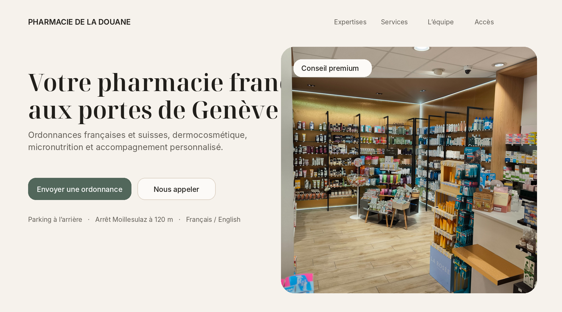 Selection dermocosmetique en pharmacie